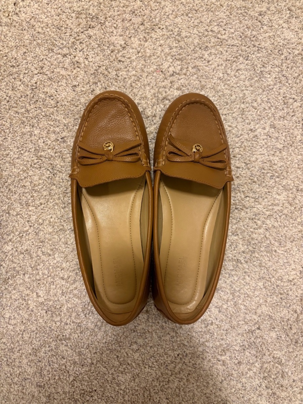 MICHAEL Michael Kors Cognac Leather Bow Loafers